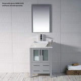 Blossom Sydney 24" Metal Gray Freestanding Vanity Set With Ceramic Vessel Single Sink