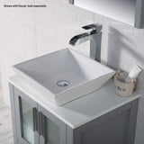 Blossom Sydney 24" Metal Gray Freestanding Vanity Set With Ceramic Vessel Single Sink and Mirror