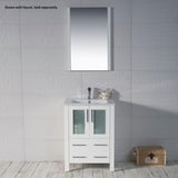Blossom Sydney 24" White Freestanding Vanity Set With Integrated Single Sink Ceramic Top and Mirror