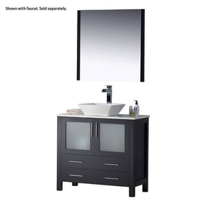 Blossom Sydney 30" Espresso Freestanding Vanity Set With Ceramic Vessel Single Sink and Mirror
