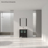 Blossom Sydney 30" Espresso Freestanding Vanity Set With Integrated Single Sink Ceramic Top and Mirror