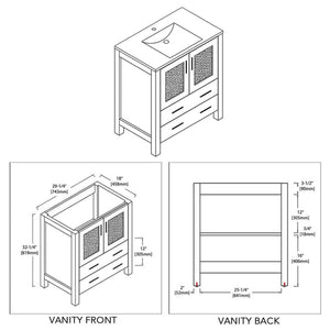 Blossom Sydney 30" White Freestanding Vanity Base