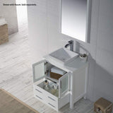 Blossom Sydney 30" White Freestanding Vanity Set With Ceramic Vessel Single Sink and Mirror