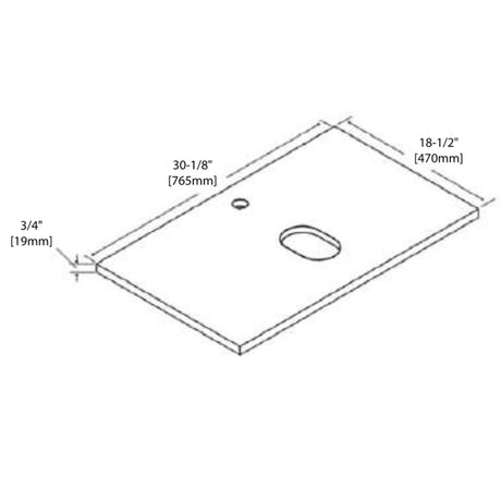 Blossom Sydney 30" x 18" White Ceramic Vanity Top