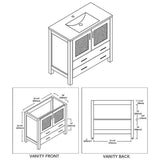 Blossom Sydney 36" Espresso Freestanding Vanity Base