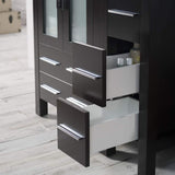 Blossom Sydney 36" Espresso Freestanding Vanity Set With Ceramic Vessel Single Sink, Mirror and Side Cabinet