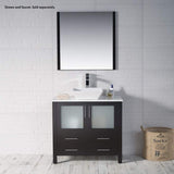 Blossom Sydney 36" Espresso Freestanding Vanity Set With Ceramic Vessel Single Sink and Mirror
