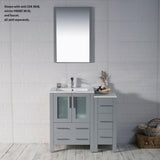 Blossom Sydney 36" Metal Gray Freestanding Vanity Base With Side Cabinet