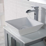 Blossom Sydney 36" Metal Gray Freestanding Vanity Set With Ceramic Vessel Single Sink, Mirror and Side Cabinet