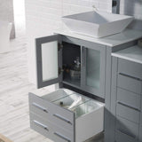 Blossom Sydney 36" Metal Gray Freestanding Vanity Set With Ceramic Vessel Single Sink and Side Cabinet