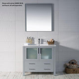 Blossom Sydney 36" Metal Gray Freestanding Vanity Set With Integrated Single Sink Ceramic Top