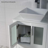 Blossom Sydney 36" White Freestanding Vanity Set With Ceramic Vessel Single Sink, Mirror and Side Cabinet