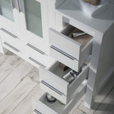 Blossom Sydney 36" White Freestanding Vanity Set With Ceramic Vessel Single Sink, Mirror and Side Cabinet