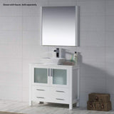 Blossom Sydney 36" White Freestanding Vanity Set With Ceramic Vessel Single Sink and Mirror