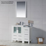 Blossom Sydney 36" White Freestanding Vanity Set With Integrated Single Sink Ceramic Top, Mirror and Side Cabinet