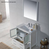 Blossom Sydney 36" White Freestanding Vanity Set With Integrated Single Sink Ceramic Top and Mirror
