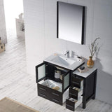 Blossom Sydney 42" Espresso Freestanding Vanity Set With Integrated Single Sink Ceramic Top and Side Cabinet