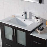 Blossom Sydney 42" Espresso Freestanding Vanity Set With Integrated Single Sink Ceramic Top and Side Cabinet