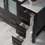 Blossom Sydney 42" Espresso Freestanding Vanity Set With Integrated Single Sink Ceramic Top and Side Cabinet