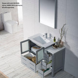 Blossom Sydney 42" Metal Gray Freestanding Vanity Base With Side Cabinet