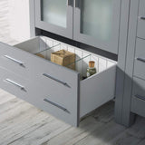 Blossom Sydney 42" Metal Gray Freestanding Vanity Set With Integrated Single Sink Ceramic Top and Side Cabinet
