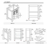 Blossom Sydney 48" Espresso Freestanding Vanity Base With Side Cabinet