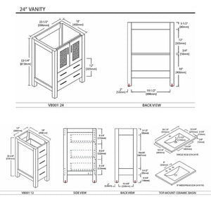 Blossom Sydney 48" Espresso Freestanding Vanity Base With Side Cabinet