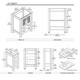 Blossom Sydney 48" White Freestanding Vanity Base With Side Cabinet