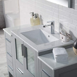 Blossom Sydney 54" Metal Gray Freestanding Vanity Set With Integrated Single Sink Ceramic Top and Mirror