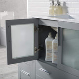 Blossom Sydney 54" Metal Gray Freestanding Vanity Set With Integrated Single Sink Ceramic Top and Mirror