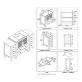 Blossom Sydney 54" White Freestanding Vanity Base