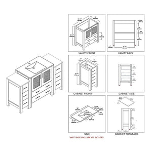Blossom Sydney 54" White Freestanding Vanity Base