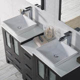 Blossom Sydney 60" Espresso Freestanding Vanity Set With Ceramic Vessel Single Sink and Mirror