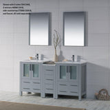 Blossom Sydney 60" Metal Gray Freestanding Vanity Base