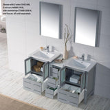 Blossom Sydney 60" Metal Gray Freestanding Vanity Base