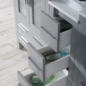 Blossom Sydney 60" Metal Gray Freestanding Vanity Set With Ceramic Vessel Single Sink and Mirror