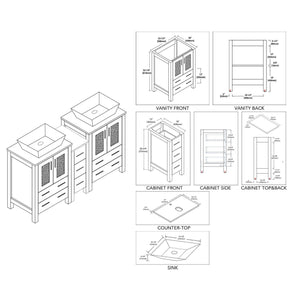 Blossom Sydney 60" White Freestanding Vanity Set With Ceramic Vessel Single Sink