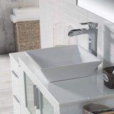 Blossom Sydney 60" White Freestanding Vanity Set With Ceramic Vessel Single Sink, Mirror and Side Cabinet