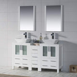 Blossom Sydney 60" White Freestanding Vanity Set With Ceramic Vessel Single Sink and Mirror