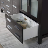 Blossom Sydney 72 Espresso Freestanding Vanity Set With Ceramic Top, Integrated Single Sink and Mirror