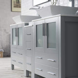 Blossom Sydney 72 Metal Gray Freestanding Vanity Set With Ceramic Vessel Single Sink