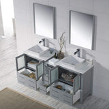 Blossom Sydney 72 Metal Gray Freestanding Vanity Set With Ceramic Vessel Single Sink