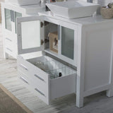 Blossom Sydney 72 White Freestanding Vanity Set With Ceramic Vessel Single Sink and Mirror