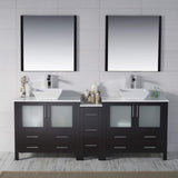Blossom Sydney 84" Espresso Freestanding Vanity Set With Ceramic Double Vessel Sinks
