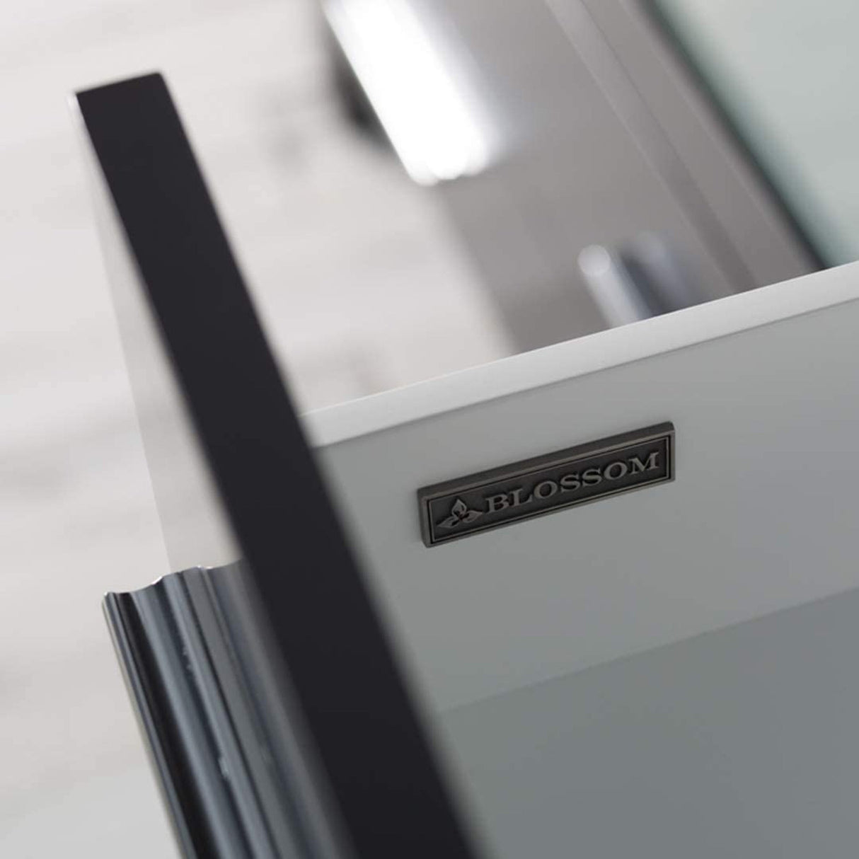 Blossom Sydney 84" Espresso Freestanding Vanity Set With Ceramic Top, Integrated Double Sinks and Mirror