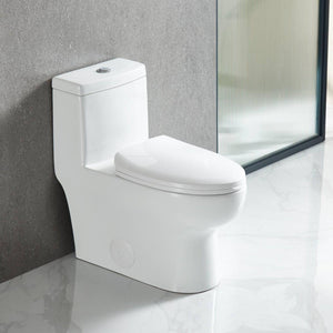 Blossom T9 01 1.1 / 1.6 GPF Dual Flush White One Piece Toilet With Slow-closing Seat Cover