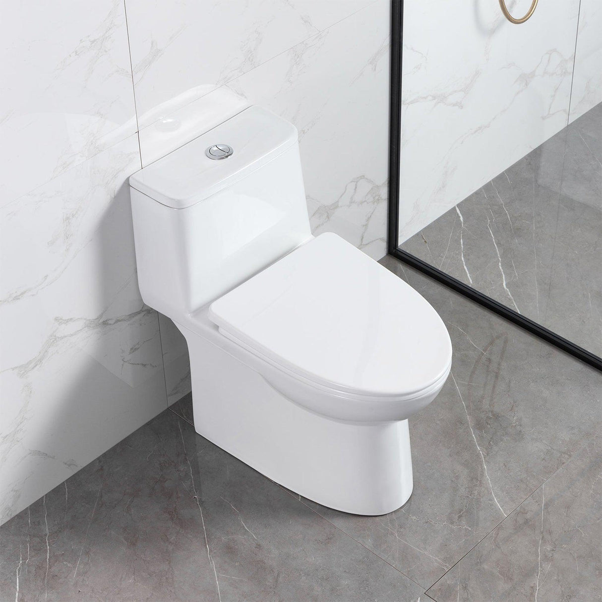 Blossom T9 03 1.1 / 1.6 GPF Dual Flush White ADA One Piece Toilet With Slow-closing Seat Cover