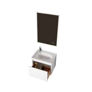 Blossom Thun 24" Glossy White Vanity With Droplet-Shaped Basin and LED Light