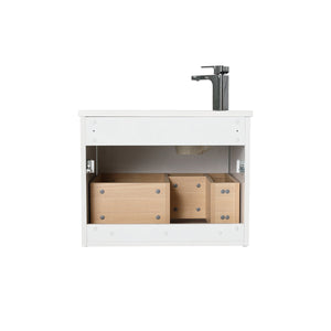 Blossom Thun 24" Glossy White Vanity With Droplet-Shaped Basin and LED Light