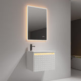 Blossom Thun 24" Glossy White Vanity With Droplet-Shaped Basin and LED Light